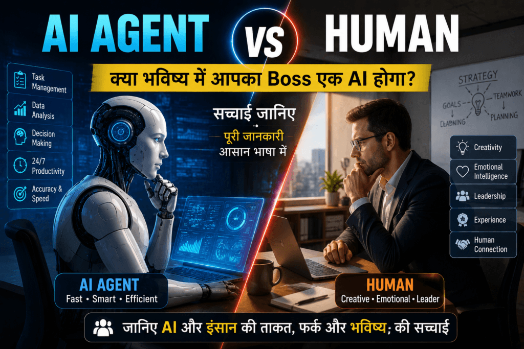 AI Agent vs Human in Hindi – Kya Bhavishya Mein Aapka Boss Ek AI Hoga